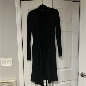 Diane Von Furstenberg charcoal gray wrap midi dress